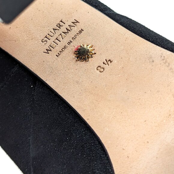 Stuart Weitzman Skyhigh Black Suede Sock Platform Sock Ankle Boots size 8.5 - Picture 7 of 11